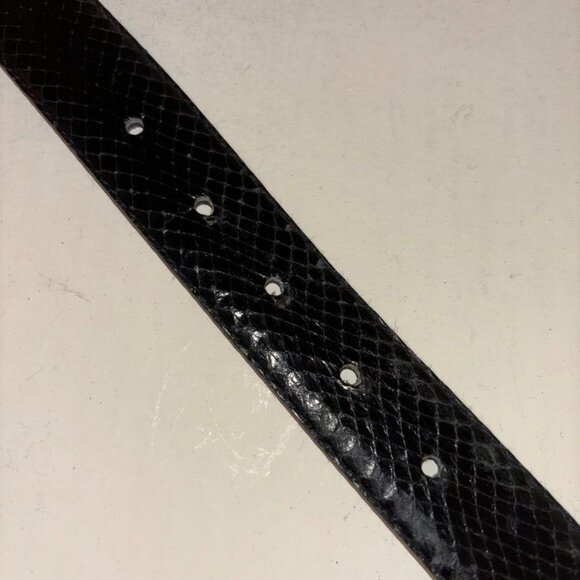 Jana Black Snake Skin Belt With Gold Ornate Buckle S - Picture 2 of 4
